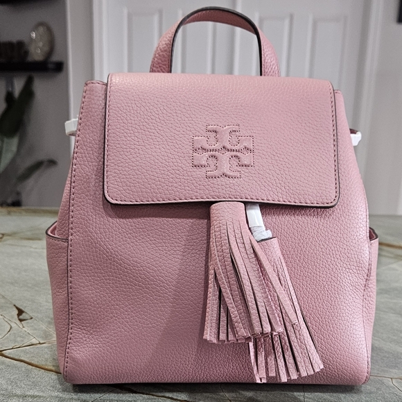 Tory Burch Pink Leather Backpack with Tassel NWT - Picture 1 of 16